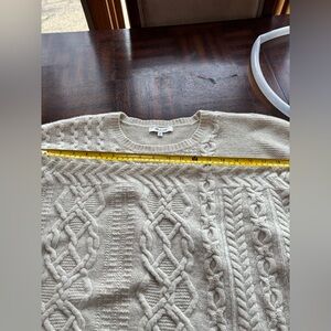 Madewell Women’s Ivory Cable Knit Crewneck Sweater